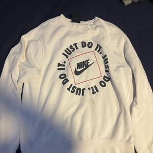 Nike White Crewneck Men's Sweater